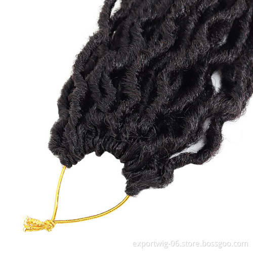 New Fashion Factory Price Synthetic Gypsy Locs Wavy Curly Crochet Braid Hair Goddess Faux Locs for Women
